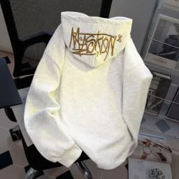 Men's Hoodie Sweatshirt Embroidered Lettering Fleece Lined Oversized Casual Streetwear Autumn Winter High Street Jacket