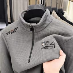 Men's Casual Fce Lined Hoodie Heavyweight High End  Color Winter Warm f Zipper Stand Collar Comfortable Home Clothes