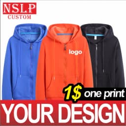 NSLP Zipper Hooded Cardigan Men's and Women's Same Couple Clothes Fall/Winter Solid Color Sweater Customized Personalized Logo