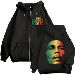 Rapper Bob Marley Album 2025 Zipper Hoodie Men's Hip Hop Fans Pullover Zip Up Sweatshirt Man Loose Fashion Coats Clothing Hoodie