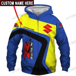 Personalized Suzuki motorcycle racing hoodie, unisex for spring and autumn, exquisite 3D printed zip-up jacket, 2026.