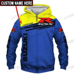 Personalized Suzuki motorcycle racing hoodie, unisex for spring and autumn, exquisite 3D printed zip-up jacket, 2026.