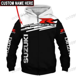 Personalized Suzuki motorcycle racing hoodie, unisex for spring and autumn, exquisite 3D printed zip-up jacket, 2026.