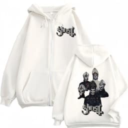 Hot Sale Ghost Band Zipper Hoodie Men Women Clothing Fashion Rock Zip Up Pullovers Gothic Vintage Hooded Sweatshirts Streetwear