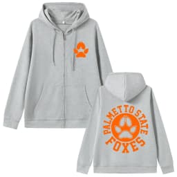 All for The Game The Foxhole Court Palmetto State Foxes Logo Graphic Zipper Hoodie Josten Print Coat Men Fashion Zip Up Hoodies