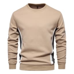 AIOPESON Mens Patckwork Cotton-blend Crew Neck Sweatshirts Fashion Casual Sport Round Neck Pullover Sweatshirt for Men