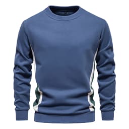 AIOPESON Mens Patckwork Cotton-blend Crew Neck Sweatshirts Fashion Casual Sport Round Neck Pullover Sweatshirt for Men