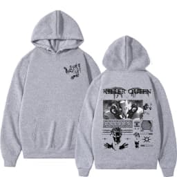 Anime Jojo Bizarre Adventure Hoodies Killer Queen Graphic Men Women Casual Sweatshirts Oversized Long Sleeves Fleece Pullovers