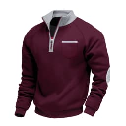 Hoodies For Man Active Fleece Men Mens Velvet Warm Zipper Standup Patch Casual Long Sleeved Sweatshirt Mens Zip Up Sweatshirt