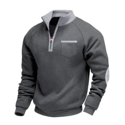 Hoodies For Man Active Fleece Men Mens Velvet Warm Zipper Standup Patch Casual Long Sleeved Sweatshirt Mens Zip Up Sweatshirt
