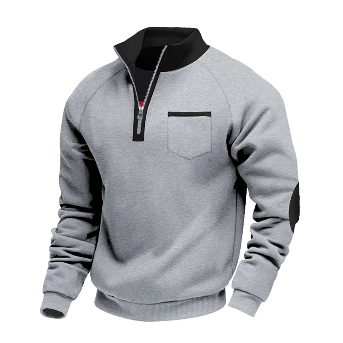 Hoodies For Man Active Fleece Men Mens Velvet Warm Zipper Standup Patch Casual Long Sleeved Sweatshirt Mens Zip Up Sweatshirt