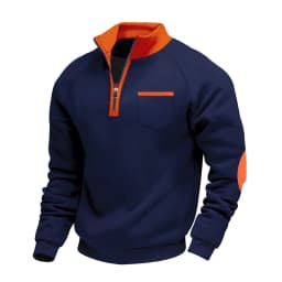 Hoodies For Man Active Fleece Men Mens Velvet Warm Zipper Standup Patch Casual Long Sleeved Sweatshirt Mens Zip Up Sweatshirt