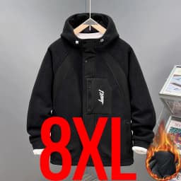 Extra Big Size 13XL Men Hoodie Hooded Zip Up Polar Fleece Jacket Male Winter Autumn Plus Large Clothes Warm 4xl 5xl 6xl 7xl 8xl