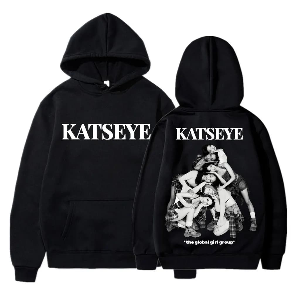 Kpop Group Katseye Graphic Hoodie Fashion Vintage Men Women Korean Long Sleeve Oversized Fleece Casual Tracksuit Streetwear Gift