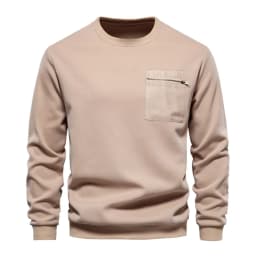 Autumn Solid Crew Neck Long Sleeve Sweatshirt Men's Loose Casual Streetwear