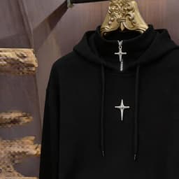 2026 Autumn New Light Luxury Men's Clothing Over Size Trendy Men's Hooded Collar Tops Long Sleeve Loose Handsome Stylish Hoodies