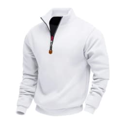 American Fleece Skin-friendly And Warm Men's Stand-up Collar Long-sleeved Half-zipper Sports And Leisure Sweater