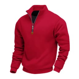 American Fleece Skin-friendly And Warm Men's Stand-up Collar Long-sleeved Half-zipper Sports And Leisure Sweater