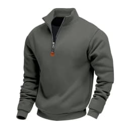 American Fleece Skin-friendly And Warm Men's Stand-up Collar Long-sleeved Half-zipper Sports And Leisure Sweater