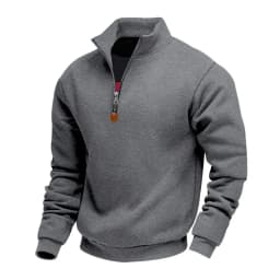 American Fleece Skin-friendly And Warm Men's Stand-up Collar Long-sleeved Half-zipper Sports And Leisure Sweater