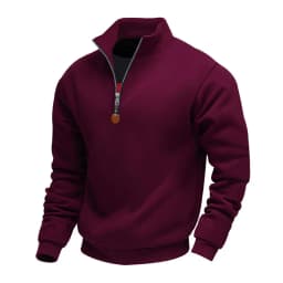 American Fleece Skin-friendly And Warm Men's Stand-up Collar Long-sleeved Half-zipper Sports And Leisure Sweater