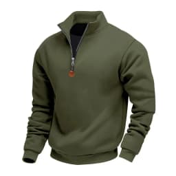 American Fleece Skin-friendly And Warm Men's Stand-up Collar Long-sleeved Half-zipper Sports And Leisure Sweater