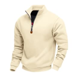 American Fleece Skin-friendly And Warm Men's Stand-up Collar Long-sleeved Half-zipper Sports And Leisure Sweater