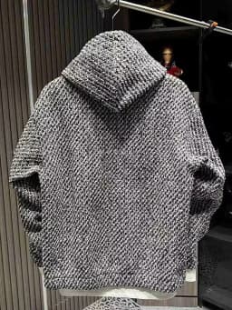 Autumn Winter Knitted Heavyweight Trendy Hoodie Men's Fleece Loose Fashionable Versatile Couple Overhead Shirt Casual Style