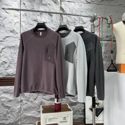 Outdoor Men's Fleece Sweatshirt round Neck Casual Sportswear Polyester Fabric Zipper Pocket Warmth Youth Fashion Autumn Winter