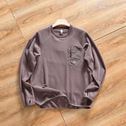 Outdoor Men's Fleece Sweatshirt round Neck Casual Sportswear Polyester Fabric Zipper Pocket Warmth Youth Fashion Autumn Winter