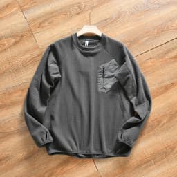 Outdoor Men's Fleece Sweatshirt round Neck Casual Sportswear Polyester Fabric Zipper Pocket Warmth Youth Fashion Autumn Winter