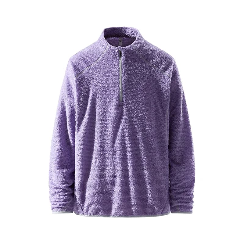 Unisex Lightweight Soft Fleece Sweatshirt Outdoor Sports Breathable Warm Polyester Fiber Hoodie Half High Collar All Seasons
