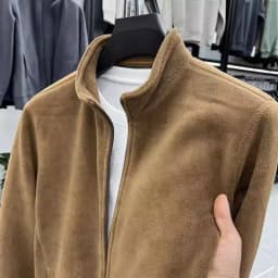 Double-Sided Fleece Sweatshirt Men's Autumn Winter Fleece Open Cardigan Dirt Resistant Wear Resistant Warmth Insulated Jacket