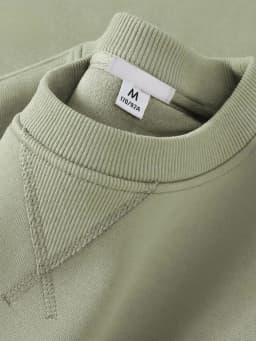 Afashion Unisex Basic Color round Neck Sweatshirt Spring Autumn Casual Outerwear Cotton Polyester Comfortable Loose Fit Jacket