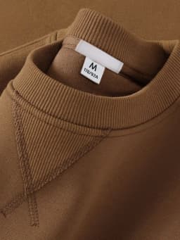 Afashion Unisex Basic Color round Neck Sweatshirt Spring Autumn Casual Outerwear Cotton Polyester Comfortable Loose Fit Jacket