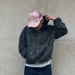Mens Leopard Print Hoodie 2025 Autumn Winter Gothic Streetwear Zip Up Jacket Vintage Denim Kangaroo Pocket Loose Fit Fashion