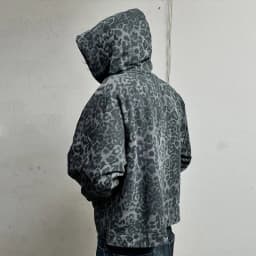 Mens Leopard Print Hoodie 2025 Autumn Winter Gothic Streetwear Zip Up Jacket Vintage Denim Kangaroo Pocket Loose Fit Fashion