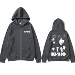 Legendary Russia Rock Band Kino Viktor Tsoi Face Graphic Zipper Hoodie Men Women Clothing Casual Vintage Oversized Zip Up Jacket