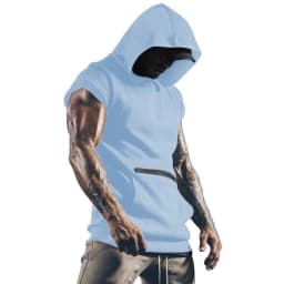 2025 Men's New Pocket Zipper Decorated Stylish and Comfortable Hoodie Men's Parkour Casual T-Shirt Sports Breathable Vest Top