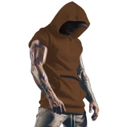 2025 Men's New Pocket Zipper Decorated Stylish and Comfortable Hoodie Men's Parkour Casual T-Shirt Sports Breathable Vest Top