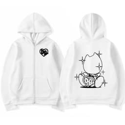 Swedish Rapper Bladee Drain Gang Logo Zipper Hoodie Men's Casual Oversized Zip Up Sweatshirt Streetwear Fashion Vintage Jackets