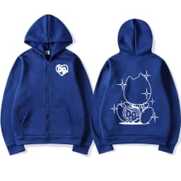 Swedish Rapper Bladee Drain Gang Logo Zipper Hoodie Men's Casual Oversized Zip Up Sweatshirt Streetwear Fashion Vintage Jackets