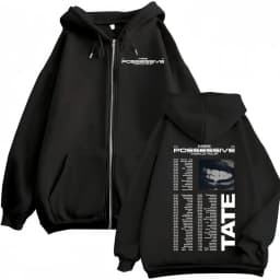 Tate McRae Miss Possessive World Tour 2025 Zipper Hoodie Fashion Vintage Zip Up Sweatshirts Men Women Casual Oversized Pullovers