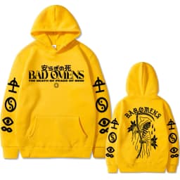 Bad Omens Band Tour American Music Print Hoodie The Death of Peace of Mind Skeleton Graphic Hoodies Male Rock Gothic Sweatshirts