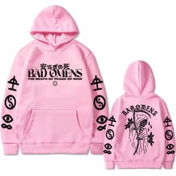 Bad Omens Band Tour American Music Print Hoodie The Death of Peace of Mind Skeleton Graphic Hoodies Male Rock Gothic Sweatshirts