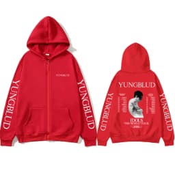 Yungblud IDOLS The World Tour 2025 Zipper Hoodie Fans Gift Men Women Hip Hop Zip Up Hoodies Male Oversized Casual Fleece Jacket