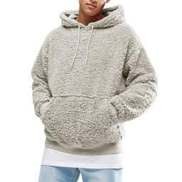 2025 Autumn Winter Men's Tops Plush Hooded Sweater Fashion Solid Warm Hoodies Y2K Streetwear in Hooded Sweatshirts Mens Clothes