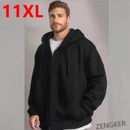 Men spring autumn hooded sweatshirt plus size trendy loose casual fashionable cardigan coat 170kg 11xl Sweatshirts men clothing