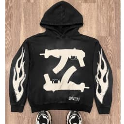 Vintage High Street Personalized Letter Printed Men Hoodie Y2K Harajuku Gothic Punk Men and Women Sportswear Streetwear