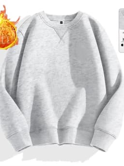 Thickened 380g Hoodie Men's Style round Neck Fleece Lined Autumn Winter Cotton Polyester Casual Sweatshirt Antibacterial Wear...
